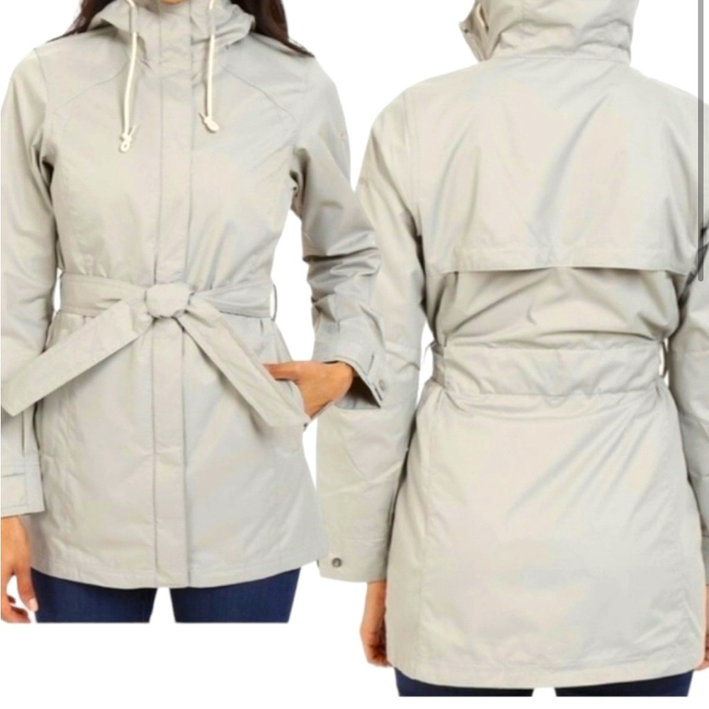 Columbia Trench Coat Silver Omni Shield Winter Rain Coat Size xs